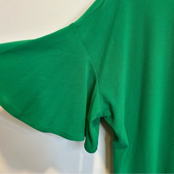 Laura Flutter Sleeve Top Parrot Green - Picture 8 of 13